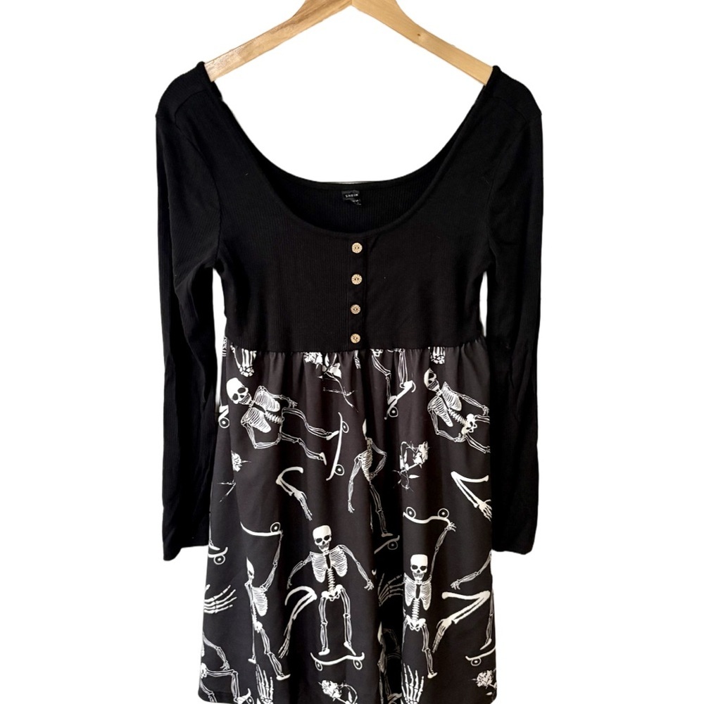 SHEIN Black Ribbed Dress